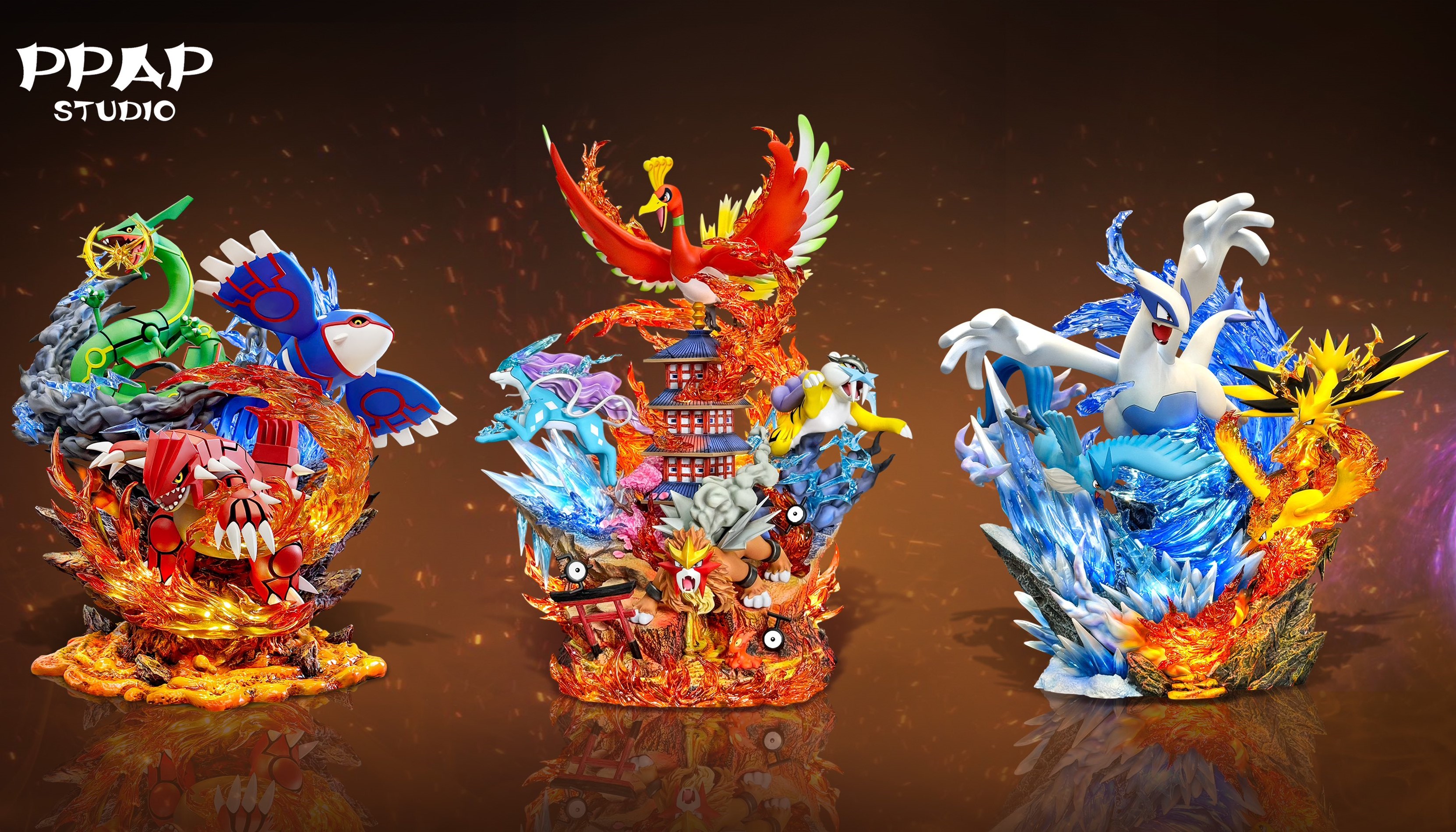 PPAP Studio - 寶可夢神獸第三彈 聖獸組 鳳王 水君 雷公 炎帝